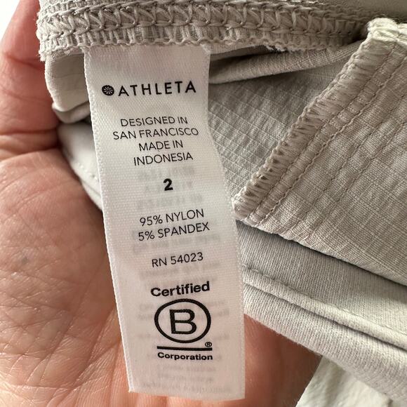 Athleta Pants Womens 2 Cream Birch Grey Trekkie Hike Nylon Ripstop Outdoor Sport - Picture 5 of 13